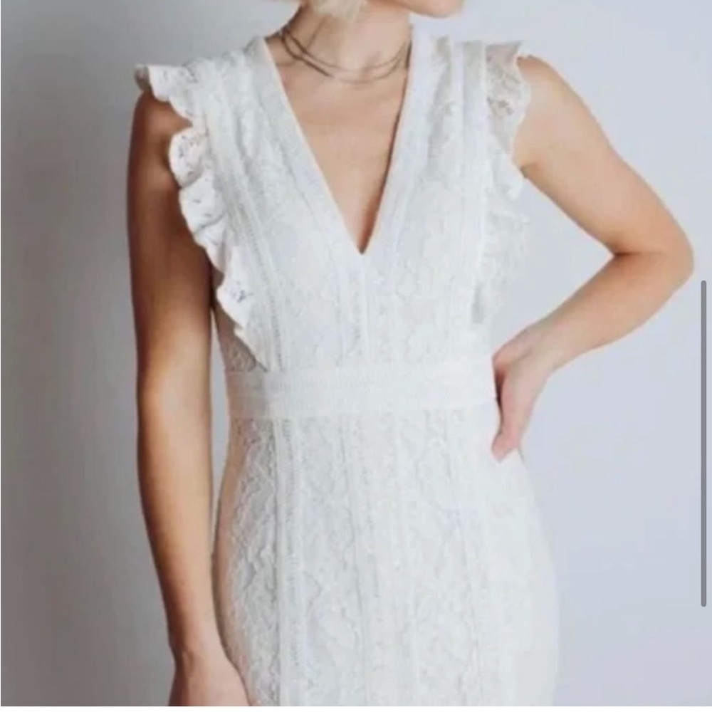 NWT Baltic Born Lace White Floor Length Dress Womens XS